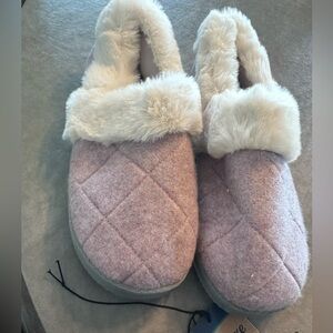 Dearfoams Purple Quilted Women's Slippers xl 11-12 memory foam